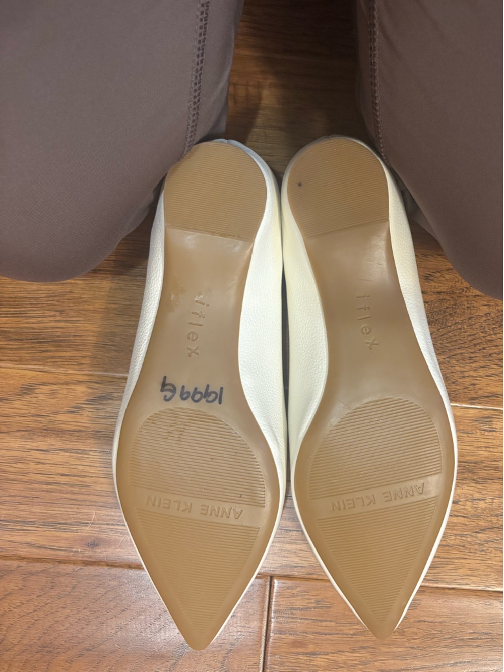 Anne Klein Women's White Pointed Toe Slip-On Loafers - Picture 5 of 6